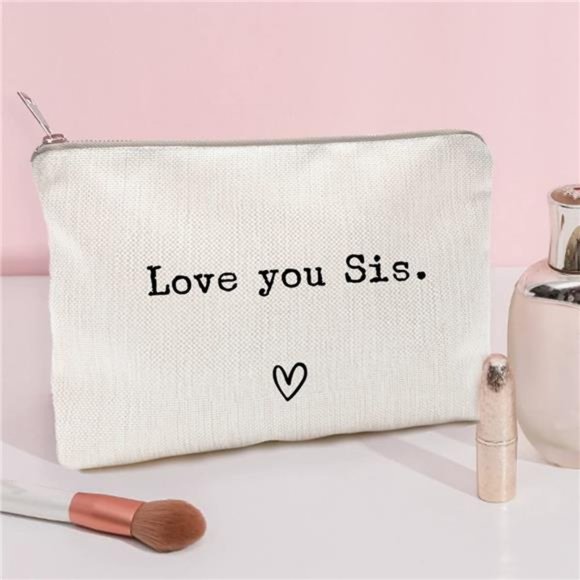 Love You Sister, Sister Gift, Missing You, Send Love, Makeup Case, Toiletry Bag - Picture 2 of 6